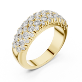 Multi Row Round Cut Lab Grown Diamond Half Eternity Wedding Band