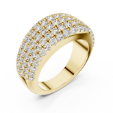 Five Row Round Cut Diamond Pave Anniversary Band