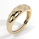 Round Cut Starset Celestial Dome Band