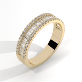 Channel-Set Baguette and Round Cut Diamond Statement band