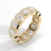 Bezel-Set Emerald Diamond Full Eternity Band