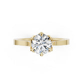 Six Prong Set Round Solitaire Diamond Anniversary Ring