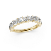 Shared Prong Asscher Cut Half Eternity Band