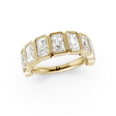 Bezel Set Radiant Diamond Half Eternity Band