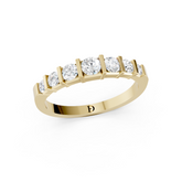 Round Brilliant Bar Set Diamond Band