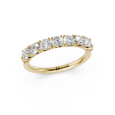 Round Cut 7 Stone Lotus Band