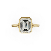 Emerald Bezel Cathedral Shank Ring