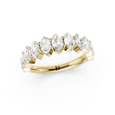 Shared Prong Marquise Cut Half Eternity Band