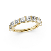 Asscher Diamond Bar Set Half Eternity Band