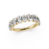 Oval Diamond U Shaped Wedding Band