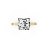 Princess Solitaire Diamond Hidden Halo Ring