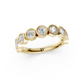 Bezel Set Round Diamond Half Eternity Band