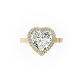 Heart Diamond Double Halo Ring