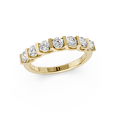 Channel Set Round Diamond Half Eternity Band