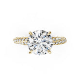 Hidden Halo Round Cut With Double Row Twisted Ring