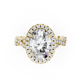 Oval Cut Diamond Halo with Twisted Pave Ring