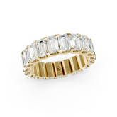 Emerald Diamond U Prong Full Eternity Band