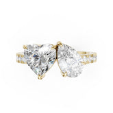 You And Me Heart And Pear Diamond Ring