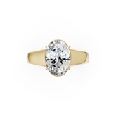 Oval Diamond Tapered Band Ring
