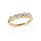 Five Stone Cushion Diamond Promise Band
