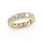 Princess Diamond Bezel Set Eternity Band