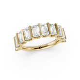 Emerald Diamond Bar Set Half Eternity Band