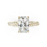 Hidden Halo Radiant Cut With Double Row Twisted Ring