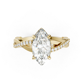 Marquise Cut Diamond Pave Set Criss-Cross Ring