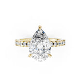 Pear Diamond With Hidden Halo Anniversary Ring