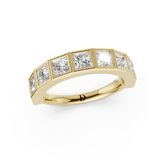 Bezel Set Princess Diamond Half Eternity Band