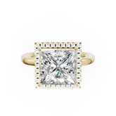 Princess Cut Lab Created Diamond Halo Anniversary Ring