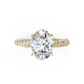 Hidden Halo Oval Cut With Double Row Twisted Ring