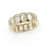 Emerald Diamond Bezel Set Eternity Band