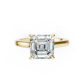 Asscher Diamond Solitaire With Under-Halo & Bridge Accents