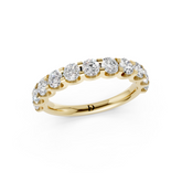 Round Diamond U Shaped Wedding Band