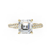 Hidden Halo Asscher Cut With Double Row Twisted Ring