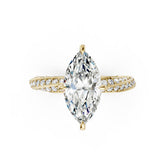 Hidden Halo Marquise Cut With Double Row Twisted Ring