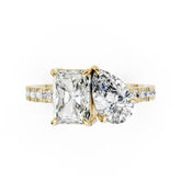 You And Me Radiant And Pear Diamond Ring