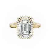 Emerald Cut Lab Created Diamond Halo Anniversary Ring
