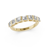 Channel Set Asscher Diamond Half Eternity Band