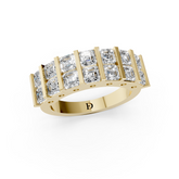 Asscher Double Row Diamond Band