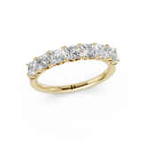 Princess Cut 7 Stone Lotus Band