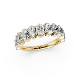 Shared Prong Oval Cut Half Eternity Band