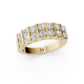 Round Double Row Diamond Band