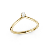 V Shape Emerald Curved Stacking Band