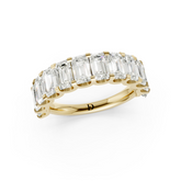 Emerald Diamond U Shaped Wedding Band