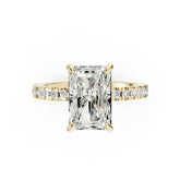 Radiant Diamond With Hidden Halo Anniversary Ring