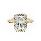 Radiant Cut Lab Created Diamond Halo Anniversary Ring