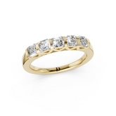 Five Stone Asscher Diamond Promise Band