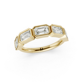 East West Emerald Diamond Bezel Set Band